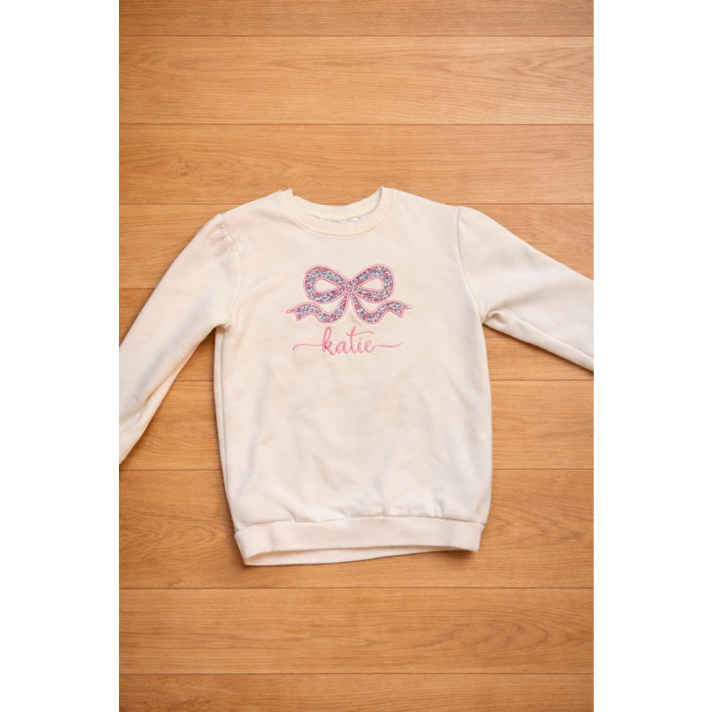 Blanks‎ Boutique Girls Sweatshirt Katie Embroidered Bow Size 6